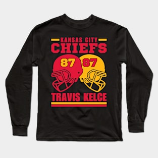 Kansas City Chiefs Kelce 87 American Football Retro Long Sleeve T-Shirt